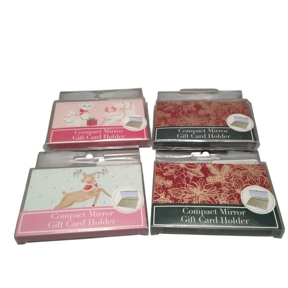 Lady Jayne Ltd Compact Mirror/Gift Card Holder Lot Of 4 Christmas NEW Holiday - Picture 1 of 7